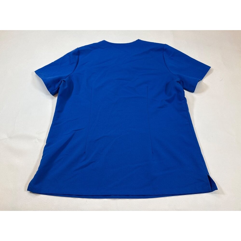 Figs Women's Short Sleeve V-Neck Scrub Top in Royal Blue - Picture 7 of 7